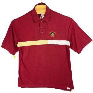 Deadstock Florida State University Antigua Sport Polo Shirt L Red Gold Striped